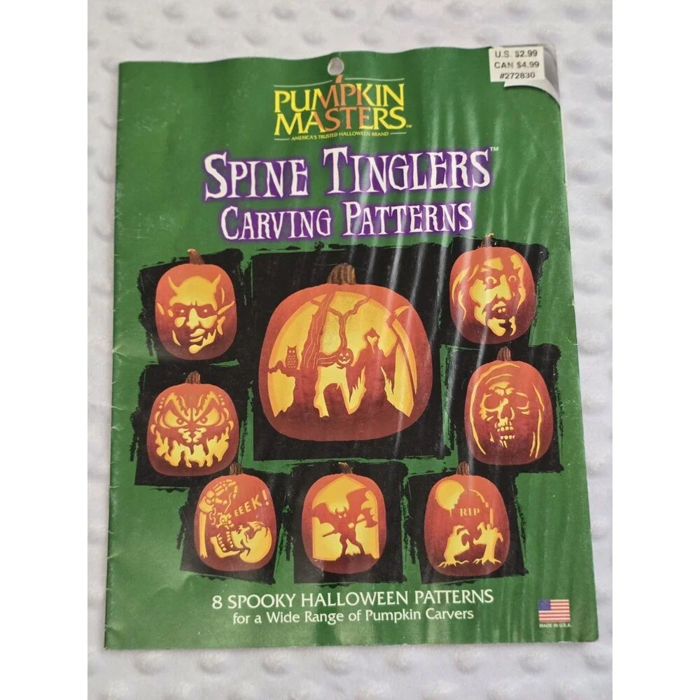Pumpkin Masters Carving Pattern Book Lot Of 2 Weathered Y2K Vintage 2002 Stencil